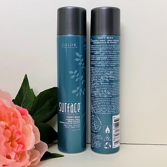 2 pk SURFACE TAFFY WAX Finishing Spray 4.7 oz SPRAY WAX TEXTURE SHINE FIBER HOLD - Picture 3 of 4